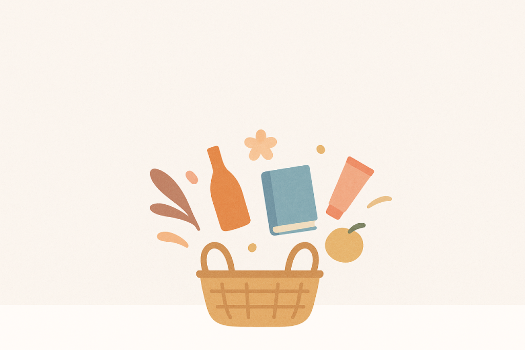Panier illustré coloré