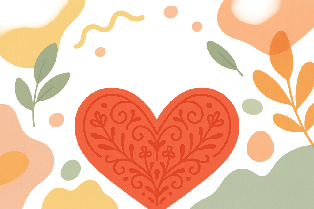 Cœur floral doré