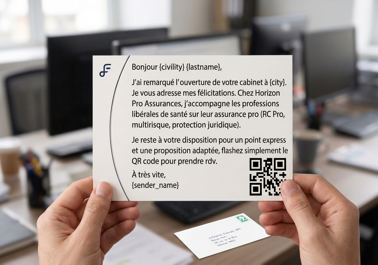 Carte de prospection avec QR code